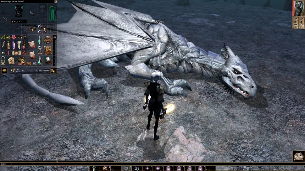 [Neverwinter Nights] На скриншоте: Поверженный серебряный дракон.