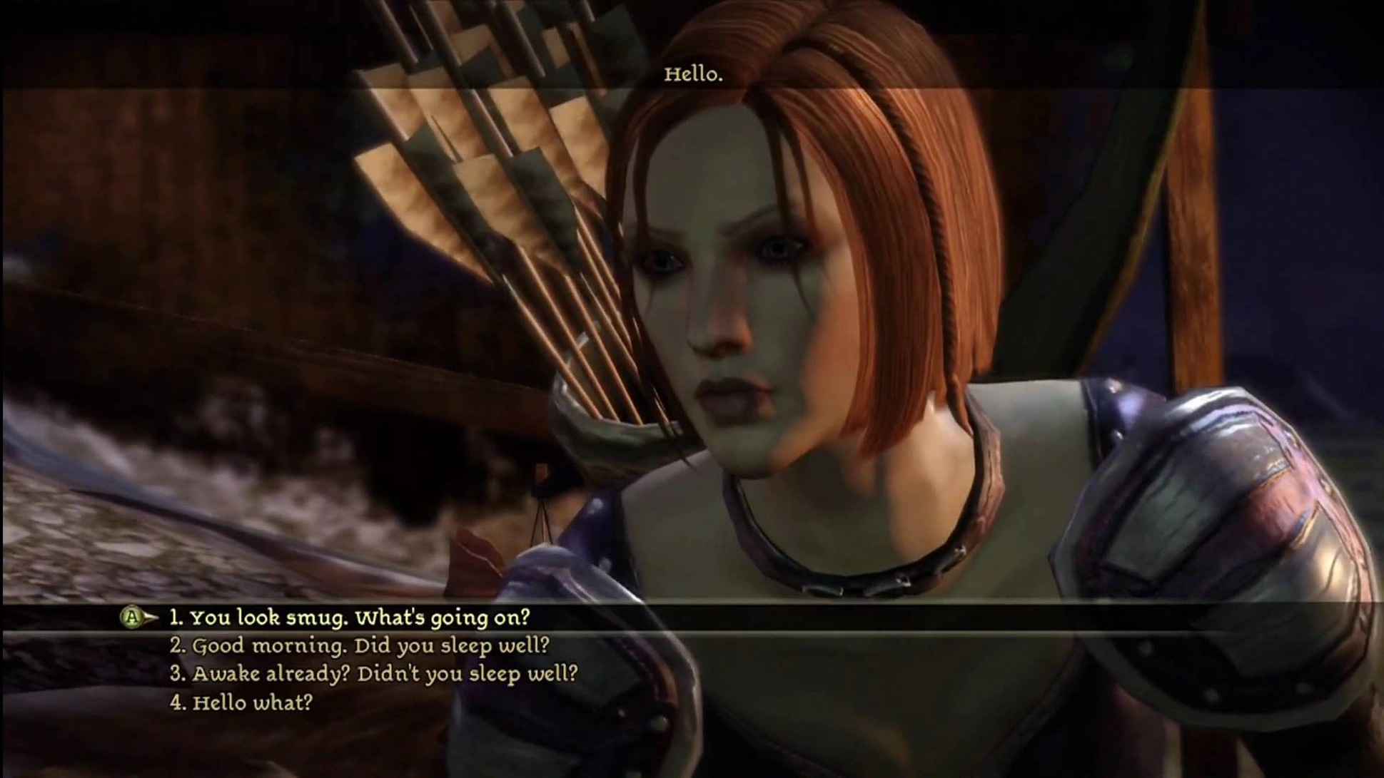 [Dragon Age: Origins] На скриншоте: Как спалось, Лелиана?