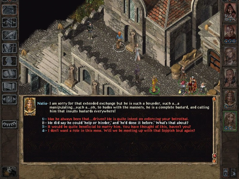 [Baldur’s Gate 2] На скриншоте: Диалог с Налией.