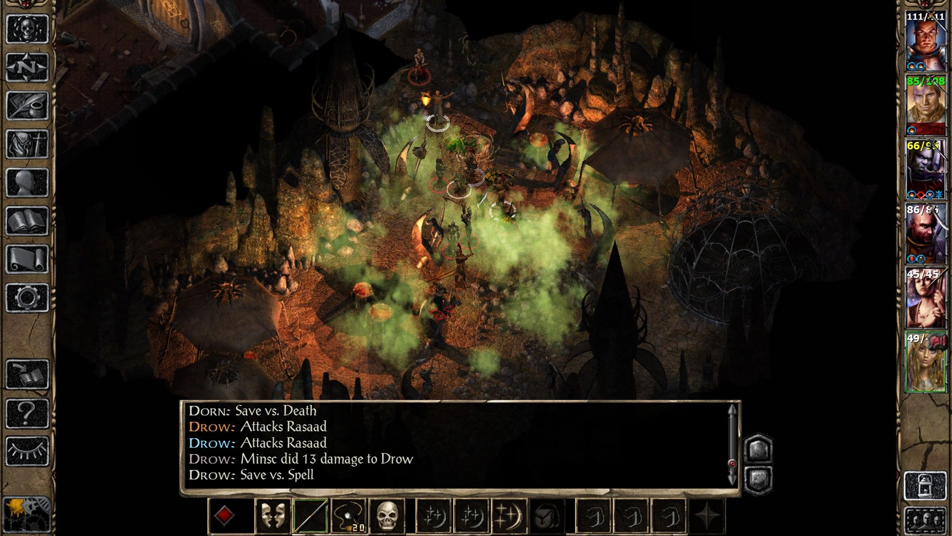 [Baldur’s Gate 2] На скриншоте: Сражение с дроу.