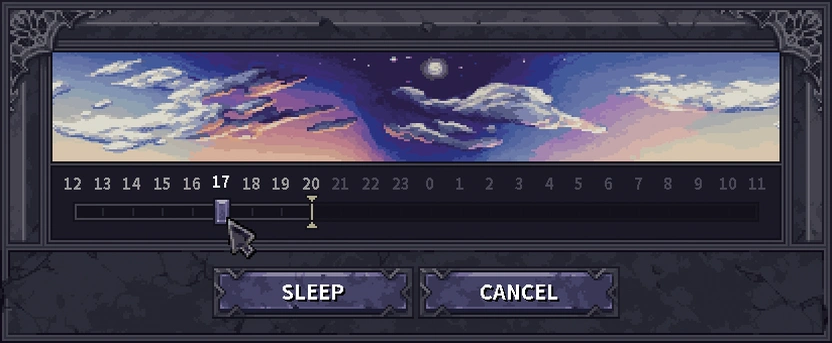 [Stoneshard] Выбор продолжительности сна.