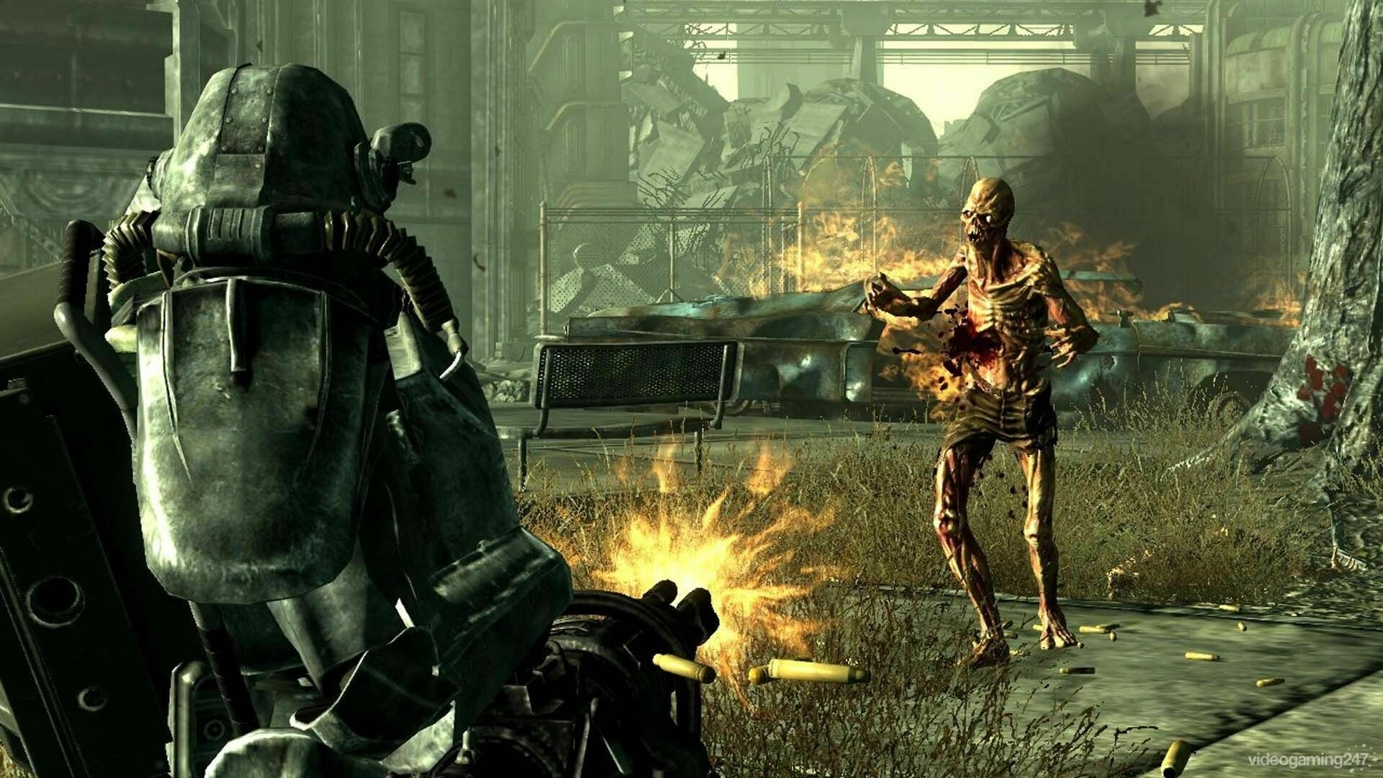 Расстрел гуля в Fallout 3.