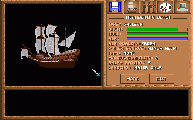 Скриншот Spelljammer: Pirates of Realmspace — Галеон.