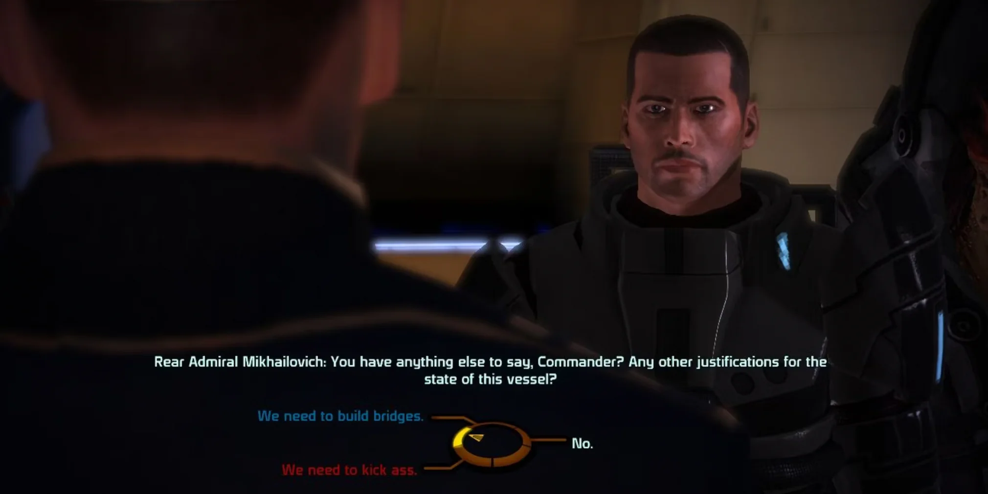 Диалоговое колесо в Mass Effect.