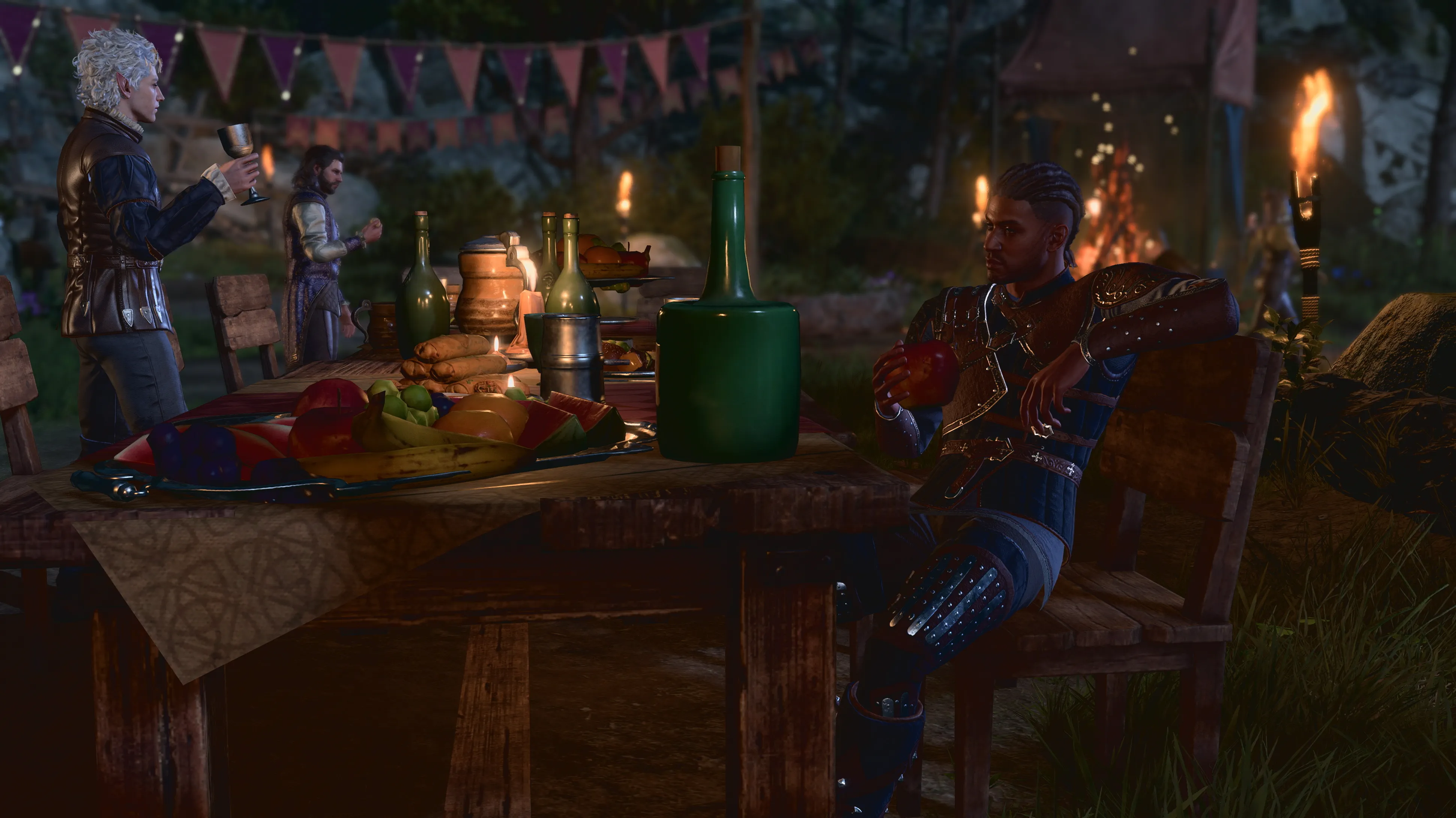[Baldur's Gate 3] На скриншоте: Гейл и Астарион на прощальной вечеринке.