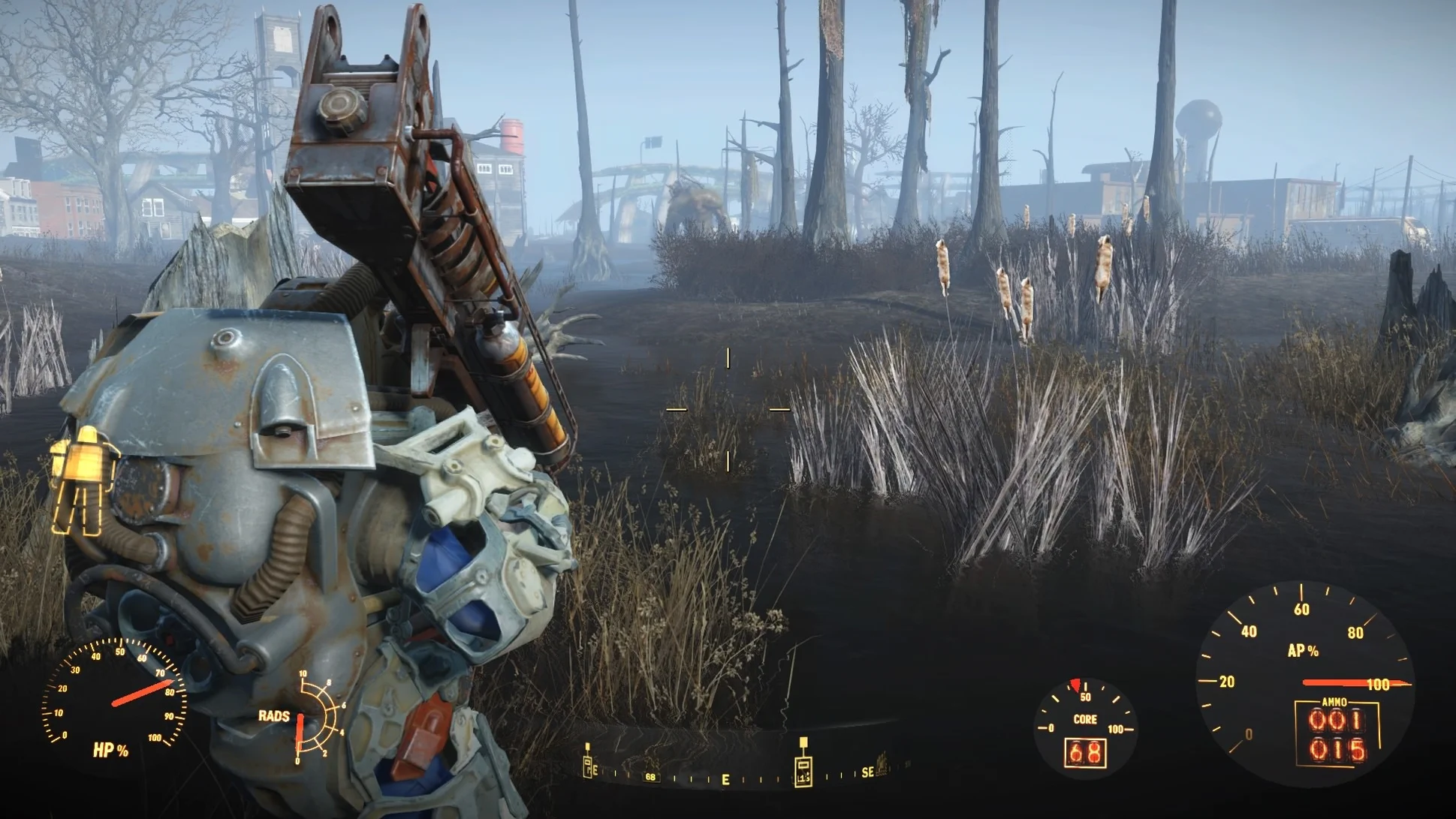 Скриншот Fallout 4: Герой в силовой броне.