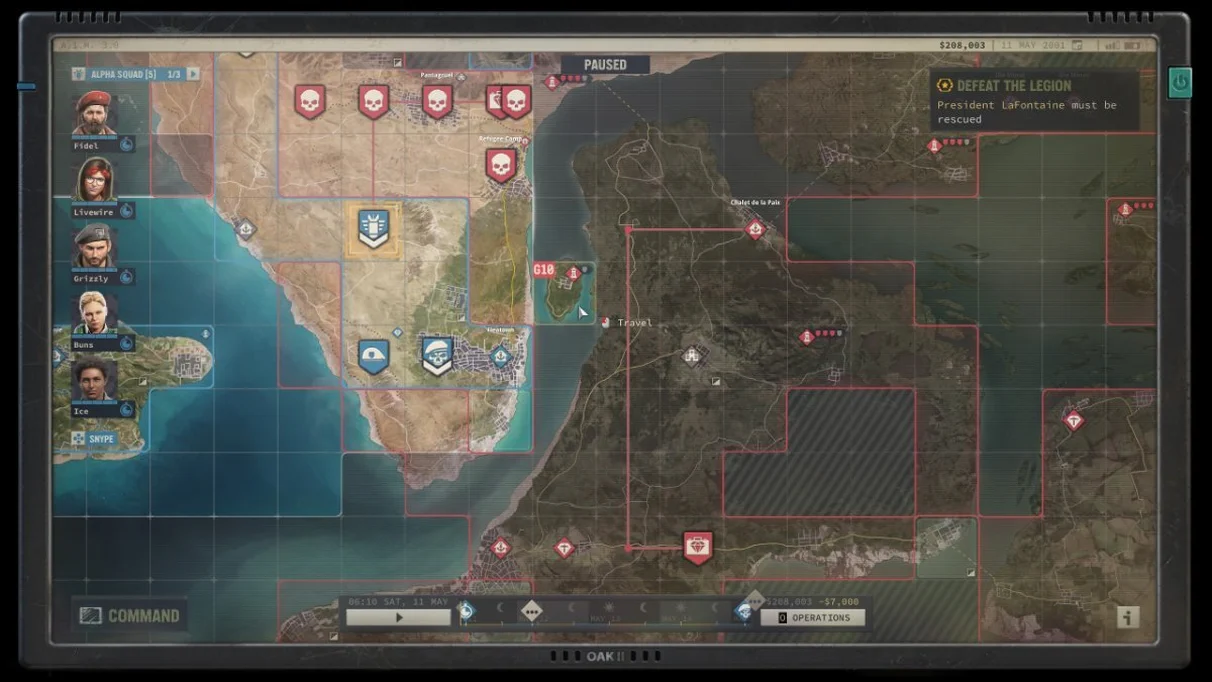 Скриншот Jagged Alliance 3: Спутниковая карта мира.