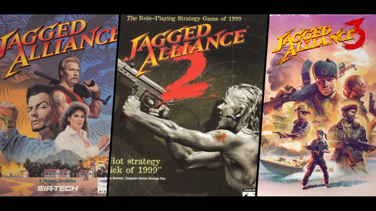 Обложки игр серии Jagged Alliance.