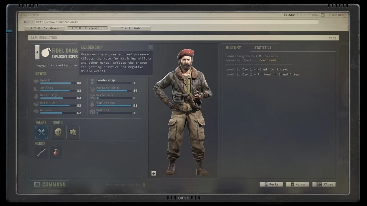 [Jagged Alliance 3] На скриншоте: Экран Фиделя.