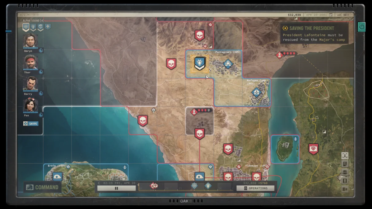 [Jagged Alliance 2] На скриншоте: Глобальная карта.