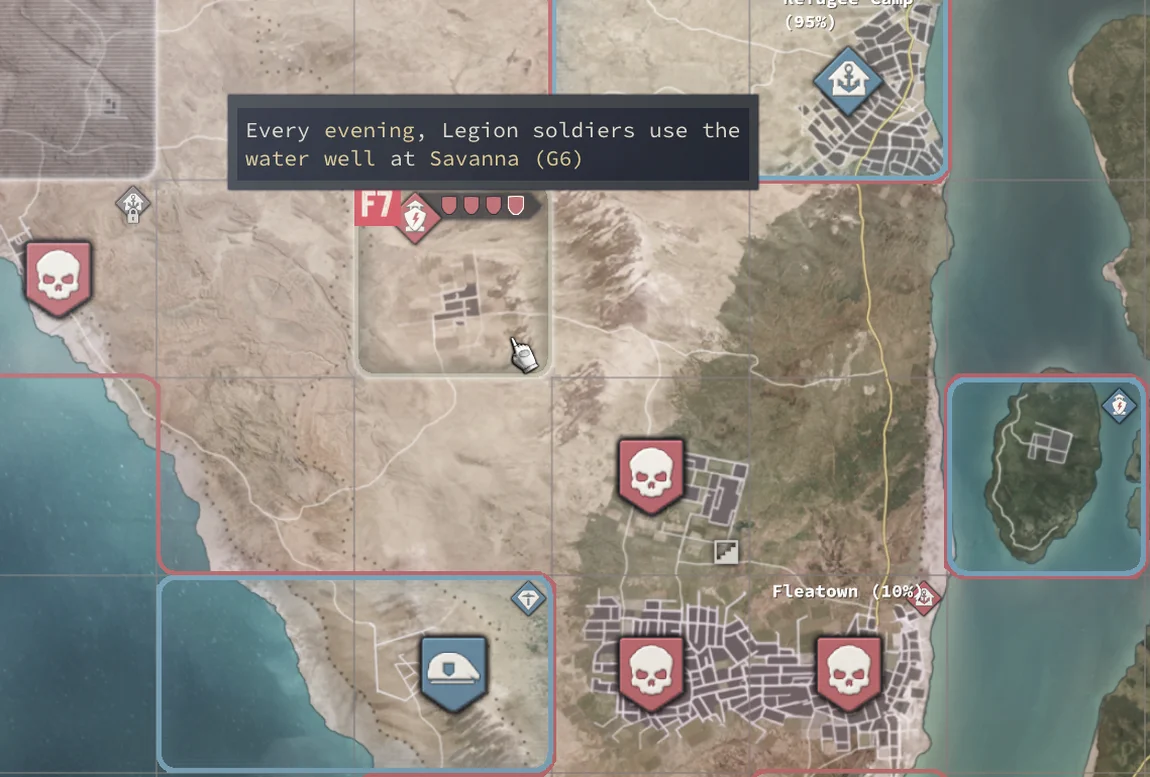 [Jagged Alliance 3] На скриншоте: Колодец с водой на карте.