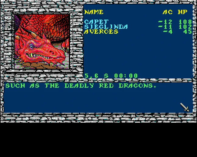Скриншот Secret of the Silver Blades (Amiga).