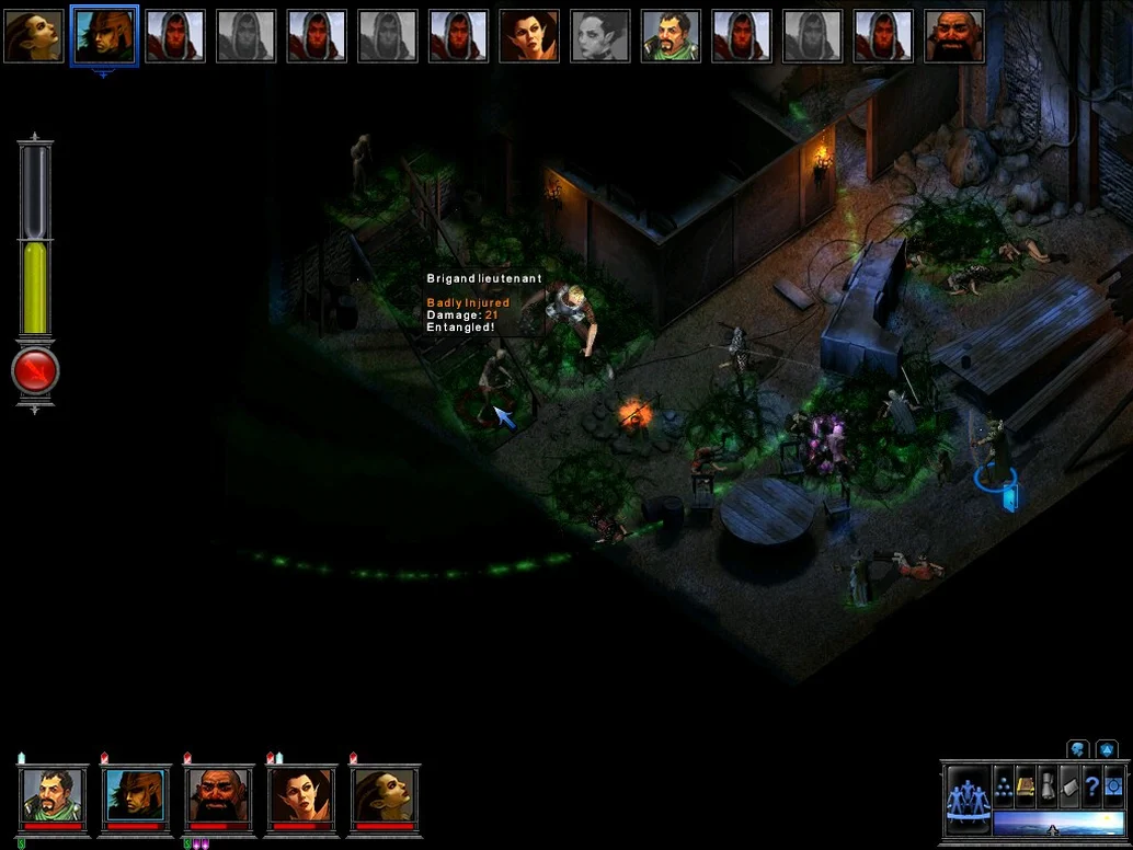 [The Temple of Elemental Evil] На скриншоте: Опутанные бандиты.