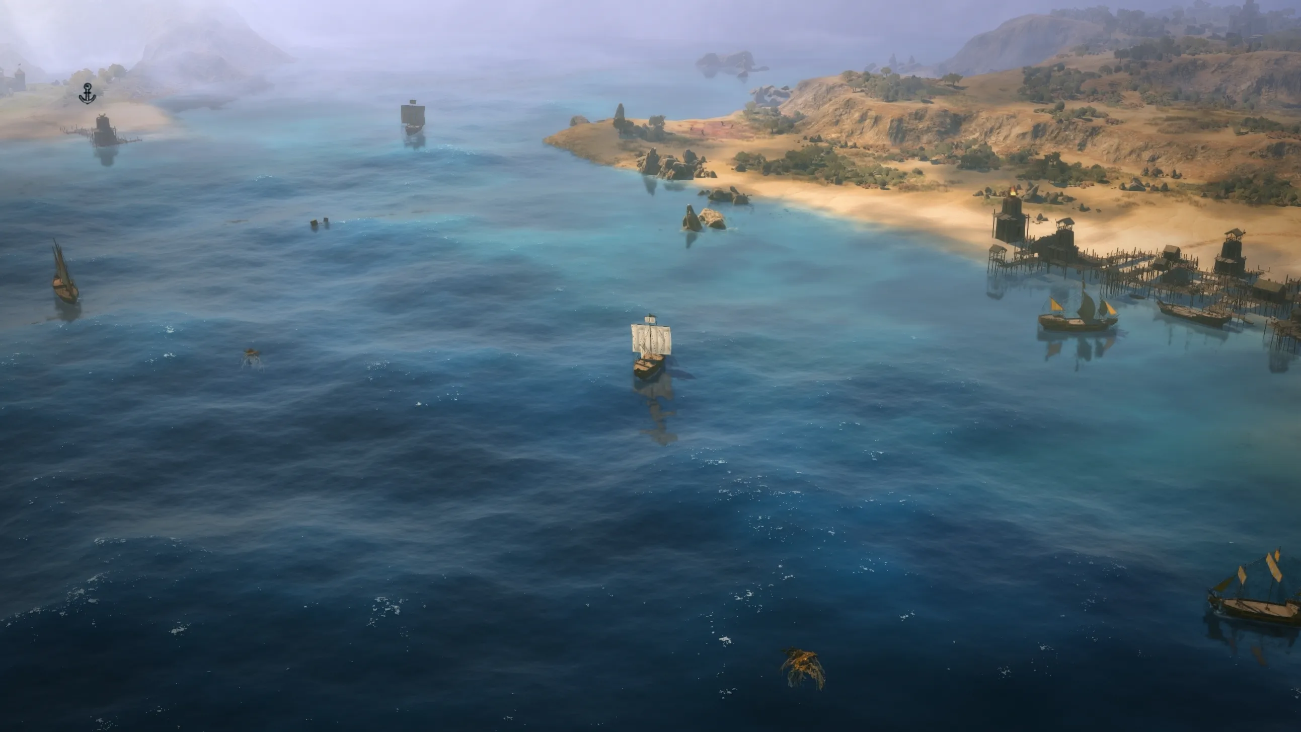 [Wartales: Pirates of Belerion] На скриншоте: Мореплавание.