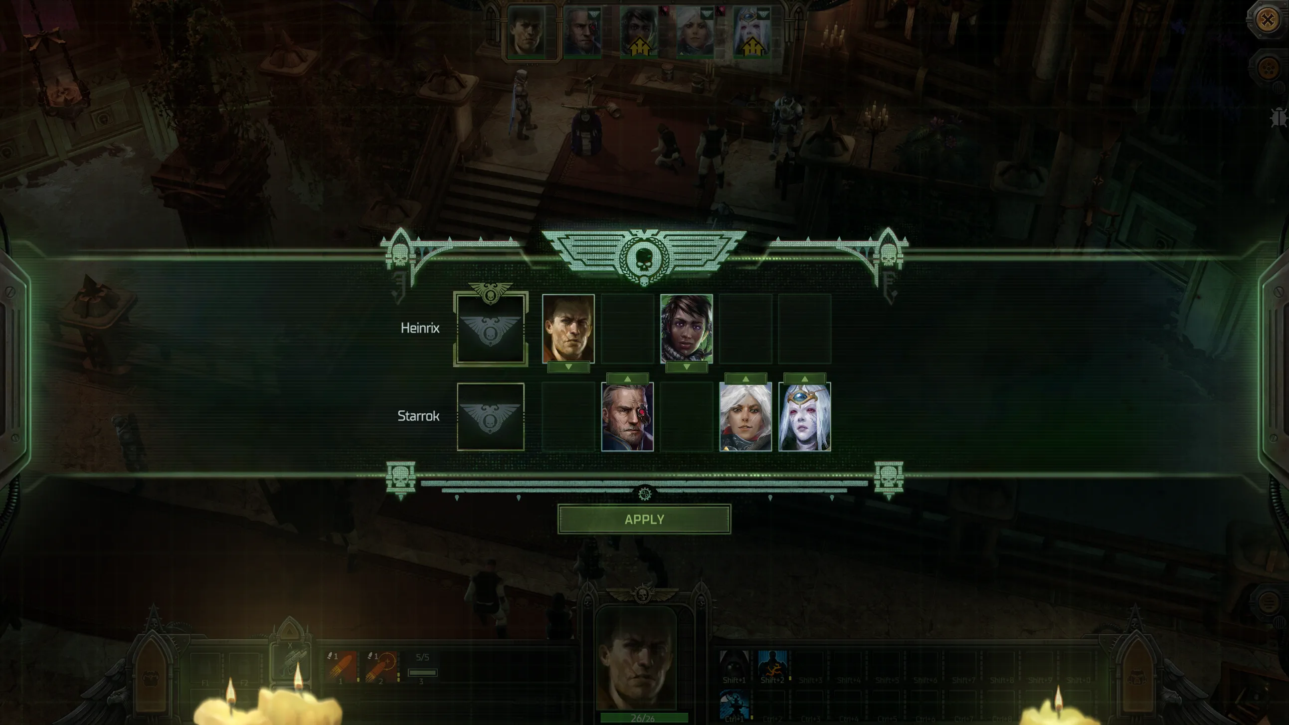 [Warhammer 40,000: Rogue Trader] На скриншоте: Отряды.