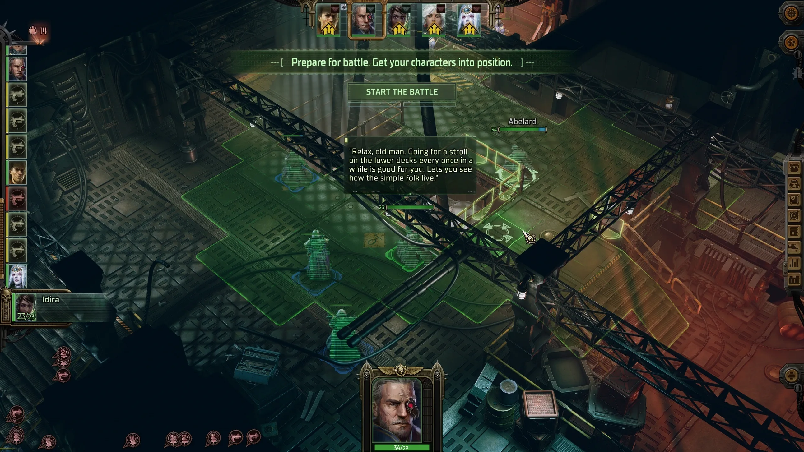 [Warhammer 40,000: Rogue Trader] На скриншоте: Подготовка к бою.