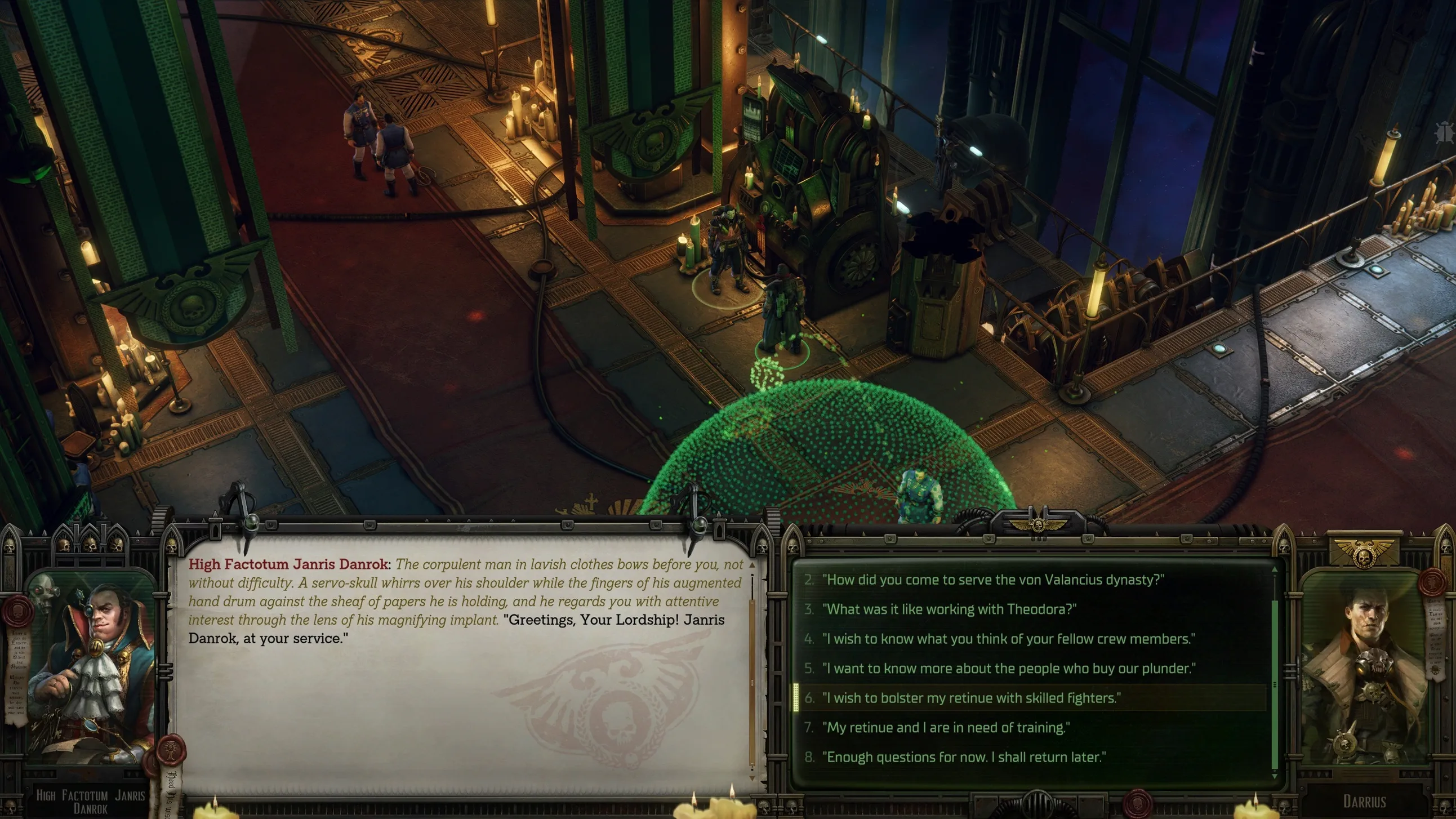 [Warhammer 40,000: Rogue Trader] На скриншоте: Диалог.