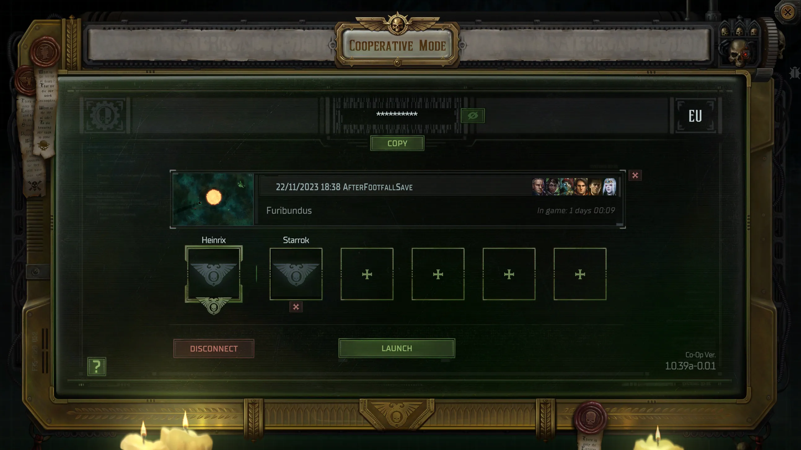 [Warhammer 40,000: Rogue Trader] На скриншоте: Подключение к кооперативному режиму.