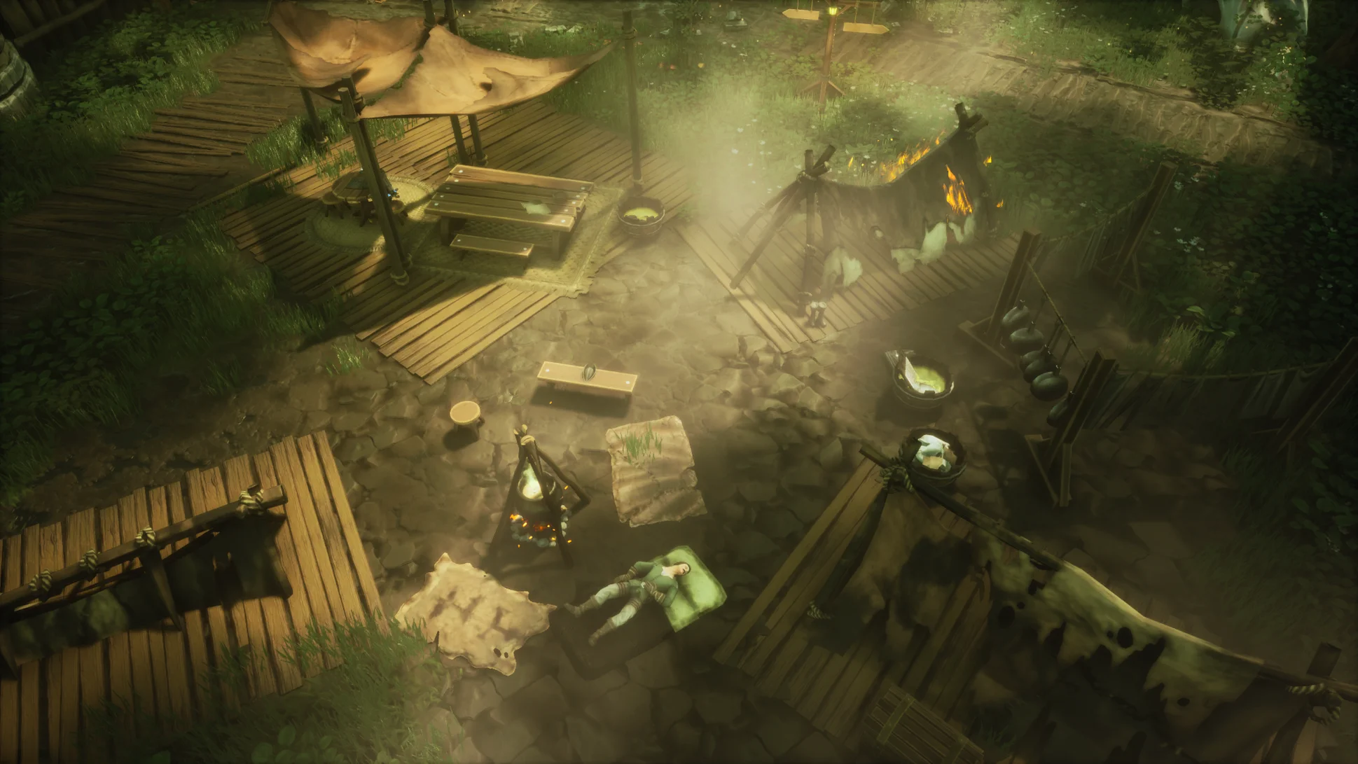 [Project Witchstone] На скриншоте: Лагерь на болоте.