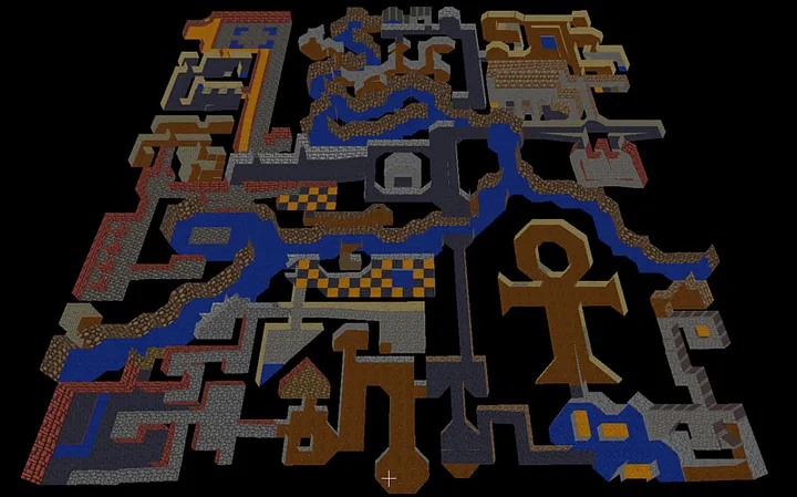 Карта первого уровня подземелья в Ultima Underworld.