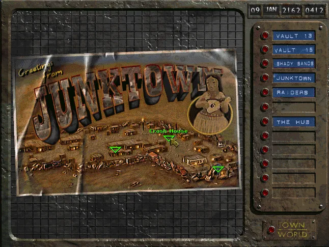 [Fallout] На скриншоте: Интерактивная карта Джанктауна.