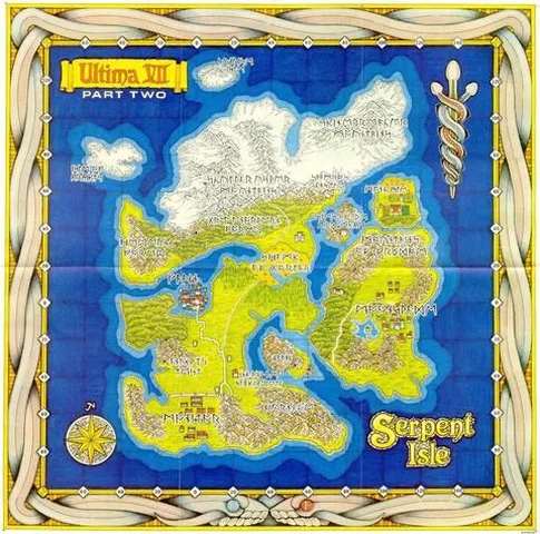 Карта Serpent Isle.
