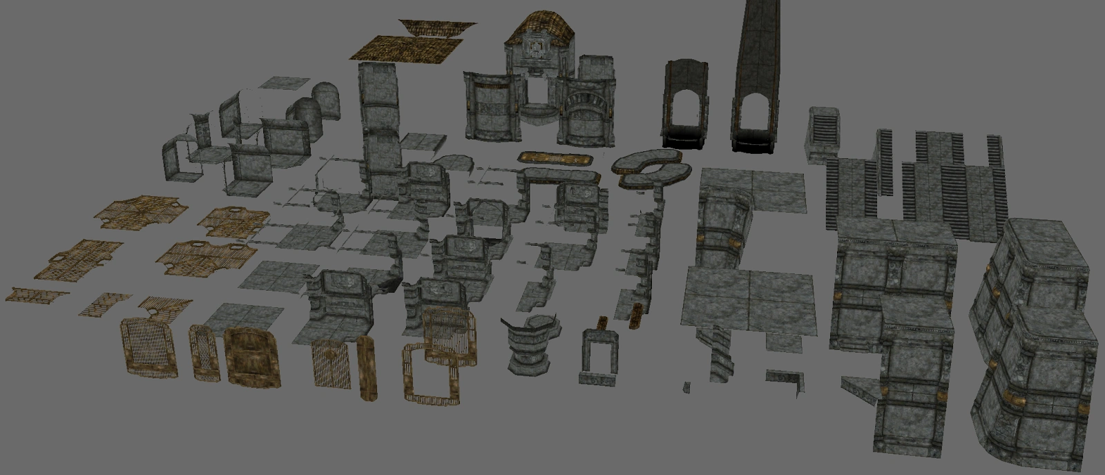 Базовые элементы макета двемерских руин в The Elders Scrolls V: Skyrim.